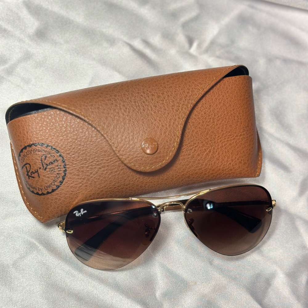 Ray-Ban Gold Frame with Brown Lenses Sunglasses